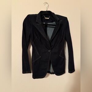 Women's White Black Denim Jacket